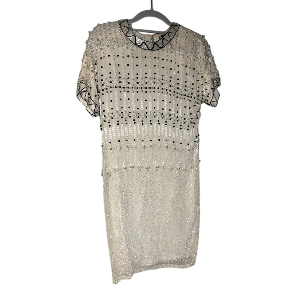 Nightline vintage silk lined beaded dress